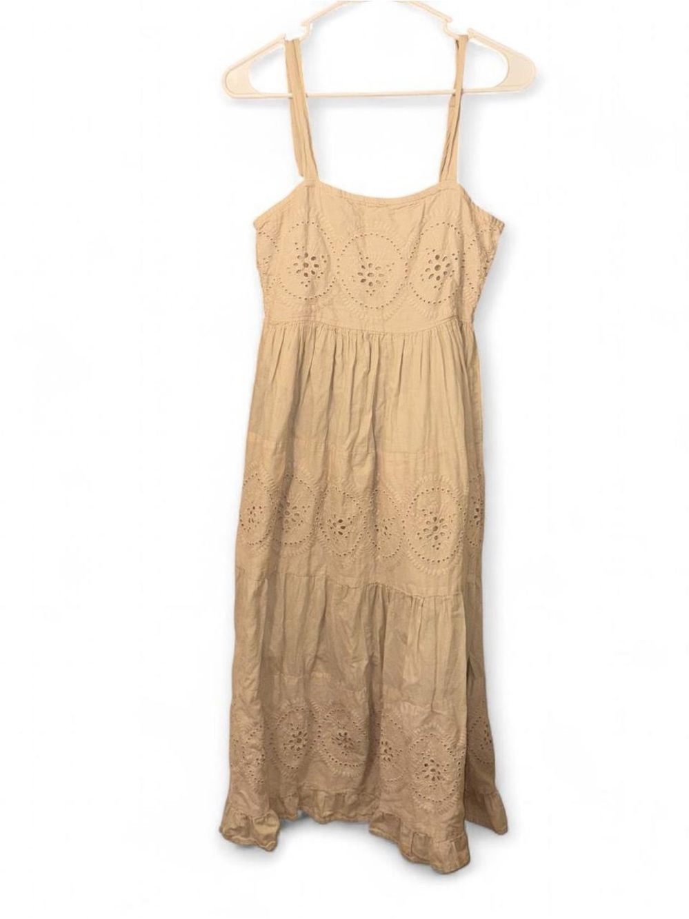 Naoo Sleeveless  Eyelet Maxi Dress with Spaghetti Straps